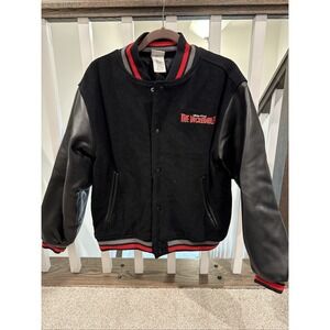 Vintage Disney Store The Incredibles Varsity Jacket Medium Pixar Y2K‎ 2004 Black